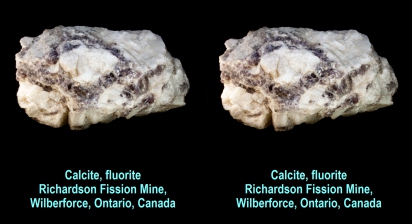 Calcite, fluorite - Richardson Fission Mine, Wilberforce, Ontario, Canada