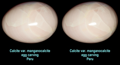 Calcite var. manganocalcite egg carving - Peru