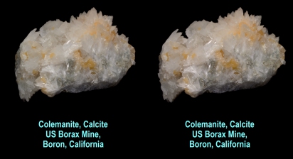 Colemanite, Calcite - US Borax Mine, Boron, California